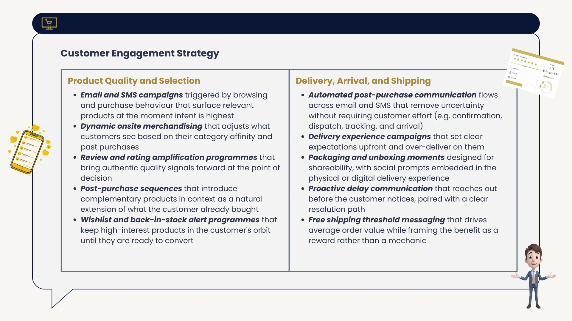 E-commerce engagement strategy first page