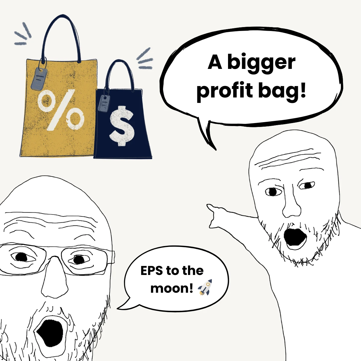 Meme on higher net profits and earnings per share (EPS)